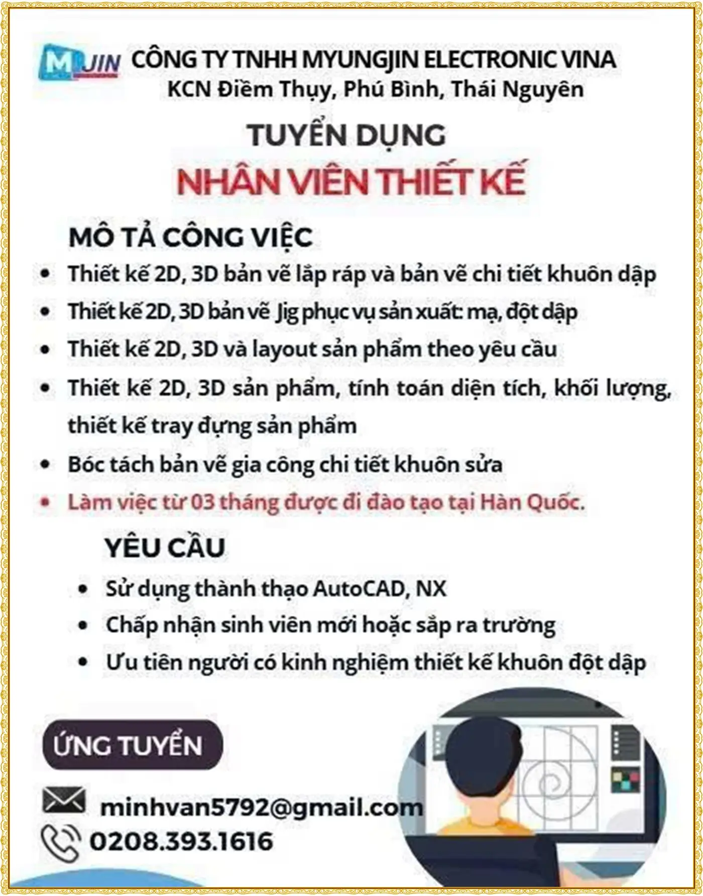 Tuyển nhân viên thiết kế tại thái nguyên