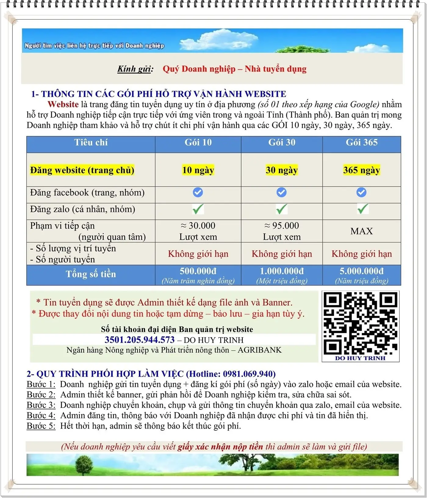 Báo giá đăng tin tuyển dụng Thái Nguyên